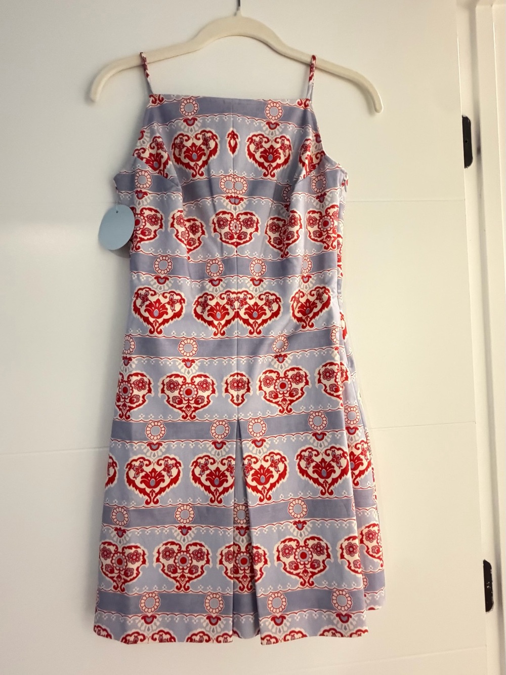 Hill House Mini Dress in Light Blue and Red Floral Print